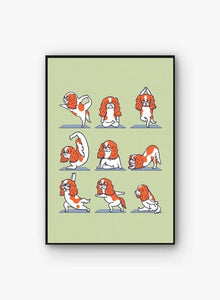 Yoga and Cavalier King Charles Spaniel Love Canvas Print Poster-Home Decor-Cavalier King Charles Spaniel, Dogs, Home Decor, Poster-3