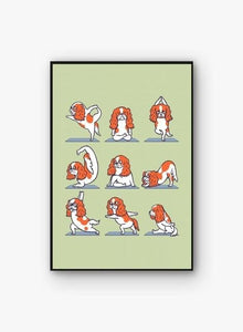 Yoga and Cavalier King Charles Spaniel Love Canvas Print Poster-Home Decor-Cavalier King Charles Spaniel, Dogs, Home Decor, Poster-2