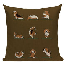 Load image into Gallery viewer, Image of yoga beagle pillow case