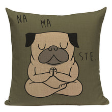 Load image into Gallery viewer, Yoga Shiba Inu Cushion Cover-Cushion Cover-Cushion Cover, Dogs, Home Decor, Shiba Inu-One Size-Pug - Namaste-26