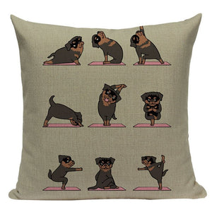 Yoga Shiba Inu Cushion Cover-Cushion Cover-Cushion Cover, Dogs, Home Decor, Shiba Inu-One Size-Rottweiler-4