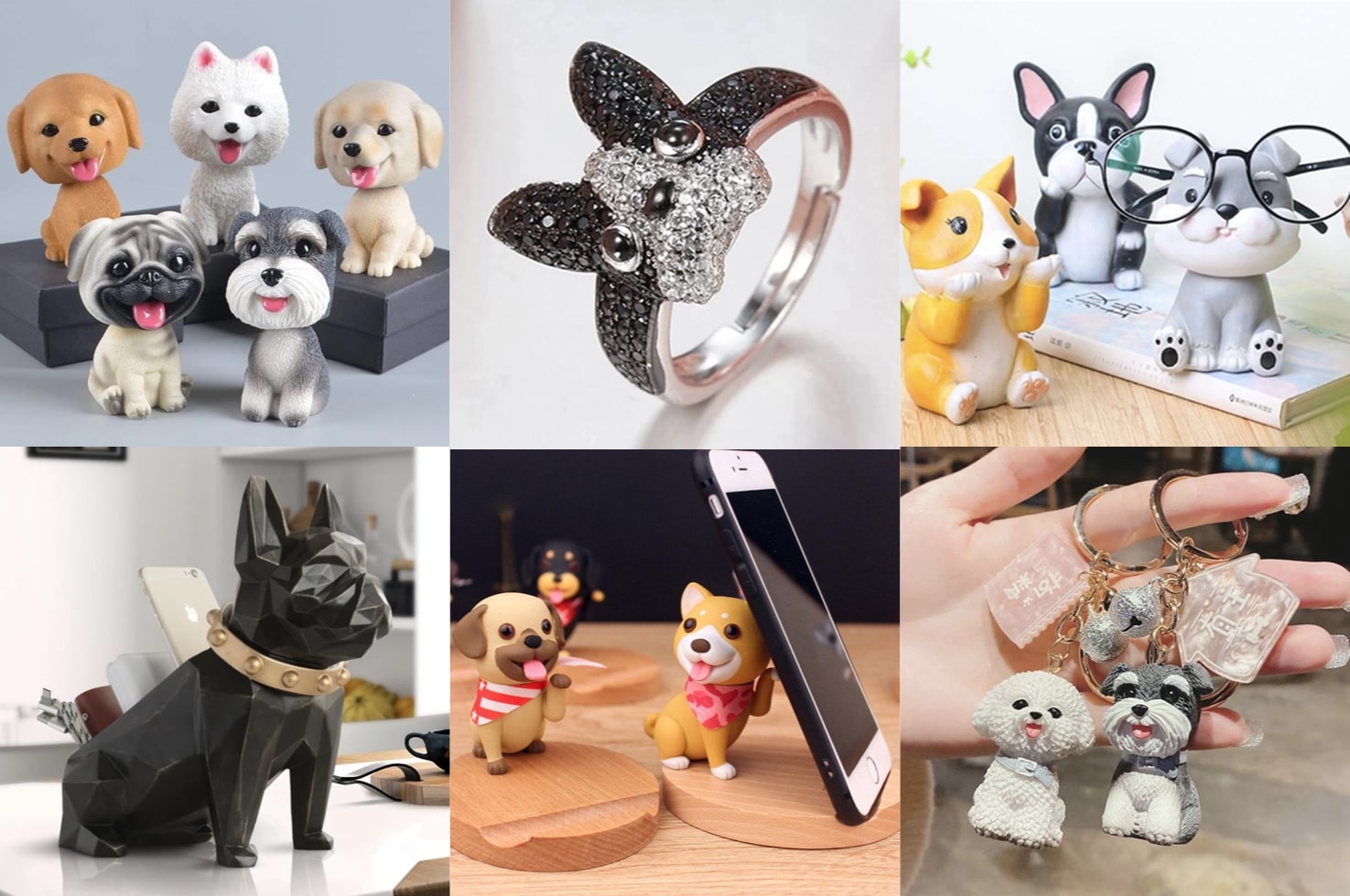 Happy Bobble Head Akita Dog Figurine Ornament Home Car Decor PET Lover Gift