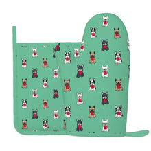 Load image into Gallery viewer, My Frenchie My Heart Oven Mitts and Pot Holder Set-Kitchen Decor-Accessories,Dog Mom Gifts,French Bulldog-11