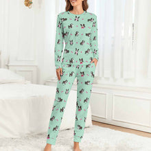 Load image into Gallery viewer, Boston Terrier Love Women&#39;s Soft Pajama Set - 4 Colors-Pajamas-Apparel, Boston Terrier, Pajamas-Mint Green-XS-3