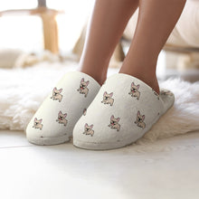 Load image into Gallery viewer, Frenchie Slippers for Women - Adorable Fawn Frenchie Love - Flannel-Accessories,Dog Mom Gifts,French Bulldog,Slippers-1