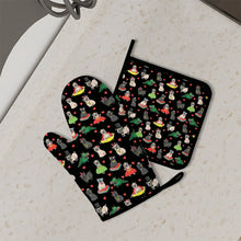 Load image into Gallery viewer, Fancy Dress Pugs Oven Mitts and Pot Holder Set-Kitchen Decor-Accessories,Dog Mom Gifts,Pug-3