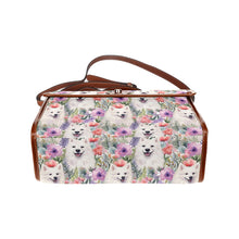 Load image into Gallery viewer, Watercolor Flower Garden Samoyeds Waterproof Shoulder Bag-Accessories-Accessories, Bags, Samoyed-One Size-5