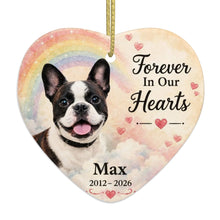 Load image into Gallery viewer, French Bulldog Dog Ornament - Forever In Our Hearts Design - Personalized with Name-Christmas Ornament-Christmas,French Bulldog,Personalize Artwork-4