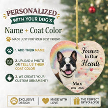 Load image into Gallery viewer, French Bulldog Dog Ornament - Forever In Our Hearts Design - Personalized with Name-Christmas Ornament-Christmas,French Bulldog,Personalize Artwork-2