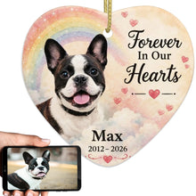 Load image into Gallery viewer, French Bulldog Dog Ornament - Forever In Our Hearts Design - Personalized with Name-Christmas Ornament-Christmas,French Bulldog,Personalize Artwork-1