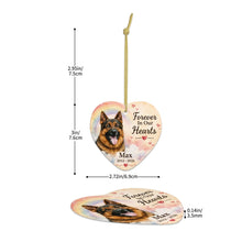 Load image into Gallery viewer, German Shepherd Dog Ornament - Forever In Our Hearts Design - Personalized with Name-Christmas Ornament-Christmas,German Shepherd,Personalize Artwork-5