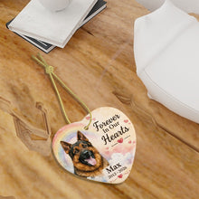 Load image into Gallery viewer, German Shepherd Dog Ornament - Forever In Our Hearts Design - Personalized with Name-Christmas Ornament-Christmas,German Shepherd,Personalize Artwork-7