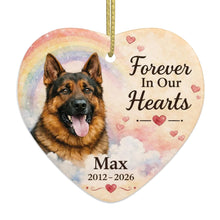 Load image into Gallery viewer, German Shepherd Dog Ornament - Forever In Our Hearts Design - Personalized with Name-Christmas Ornament-Christmas,German Shepherd,Personalize Artwork-4
