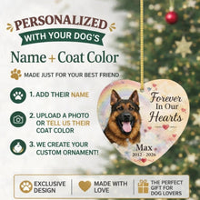 Load image into Gallery viewer, German Shepherd Dog Ornament - Forever In Our Hearts Design - Personalized with Name-Christmas Ornament-Christmas,German Shepherd,Personalize Artwork-2