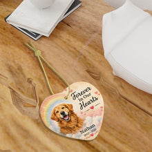 Load image into Gallery viewer, Golden Retriever Dog Ornament - Forever In Our Hearts Design - Personalized with Name-Christmas Ornament-Christmas,Golden Retriever,Personalize Artwork-7