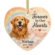 Load image into Gallery viewer, Golden Retriever Dog Ornament - Forever In Our Hearts Design - Personalized with Name-Christmas Ornament-Christmas,Golden Retriever,Personalize Artwork-4