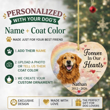 Load image into Gallery viewer, Golden Retriever Dog Ornament - Forever In Our Hearts Design - Personalized with Name-Christmas Ornament-Christmas,Golden Retriever,Personalize Artwork-2