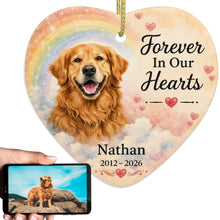 Load image into Gallery viewer, Golden Retriever Dog Ornament - Forever In Our Hearts Design - Personalized with Name-Christmas Ornament-Christmas,Golden Retriever,Personalize Artwork-1