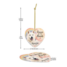 Load image into Gallery viewer, Husky Dog Ornament - Forever In Our Hearts Design - Personalized with Name-Christmas Ornament-Christmas,Personalize Artwork,Siberian Husky-5