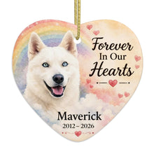 Load image into Gallery viewer, Husky Dog Ornament - Forever In Our Hearts Design - Personalized with Name-Christmas Ornament-Christmas,Personalize Artwork,Siberian Husky-4