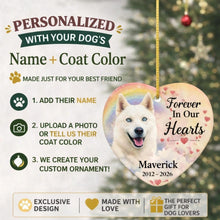 Load image into Gallery viewer, Husky Dog Ornament - Forever In Our Hearts Design - Personalized with Name-Christmas Ornament-Christmas,Personalize Artwork,Siberian Husky-2