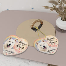 Load image into Gallery viewer, Husky Dog Ornament - Forever In Our Hearts Design - Personalized with Name-Christmas Ornament-Christmas,Personalize Artwork,Siberian Husky-6