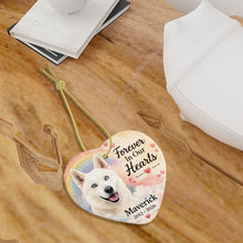 Load image into Gallery viewer, Husky Dog Ornament - Forever In Our Hearts Design - Personalized with Name-Christmas Ornament-Christmas,Personalize Artwork,Siberian Husky-7
