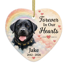 Load image into Gallery viewer, Black Labrador Dog Ornament - Forever In Our Hearts Design - Personalized with Name-Christmas Ornament-Black Labrador,Christmas,Personalize Artwork-4