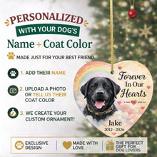Load image into Gallery viewer, Black Labrador Dog Ornament - Forever In Our Hearts Design - Personalized with Name-Christmas Ornament-Black Labrador,Christmas,Personalize Artwork-2