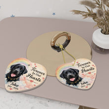 Load image into Gallery viewer, Black Labrador Dog Ornament - Forever In Our Hearts Design - Personalized with Name-Christmas Ornament-Black Labrador,Christmas,Personalize Artwork-6