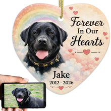 Load image into Gallery viewer, Black Labrador Dog Ornament - Forever In Our Hearts Design - Personalized with Name-Christmas Ornament-Black Labrador,Christmas,Personalize Artwork-1
