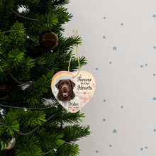 Load image into Gallery viewer, Chocolate Labrador Dog Ornament - Forever In Our Hearts Design - Personalized with Name-Christmas Ornament-Chocolate Labrador,Christmas,Personalize Artwork-3