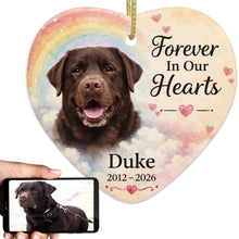 Load image into Gallery viewer, Chocolate Labrador Dog Ornament - Forever In Our Hearts Design - Personalized with Name-Christmas Ornament-Chocolate Labrador,Christmas,Personalize Artwork-1