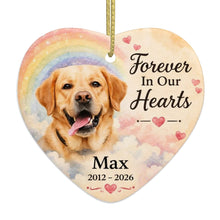 Load image into Gallery viewer, Yellow Labrador Dog Ornament - Forever In Our Hearts Design - Personalized with Name-Christmas Ornament-Christmas,Labrador,Personalize Artwork-4