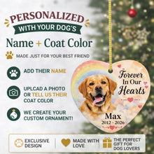Load image into Gallery viewer, Yellow Labrador Dog Ornament - Forever In Our Hearts Design - Personalized with Name-Christmas Ornament-Christmas,Labrador,Personalize Artwork-2