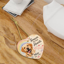 Load image into Gallery viewer, Yellow Labrador Dog Ornament - Forever In Our Hearts Design - Personalized with Name-Christmas Ornament-Christmas,Labrador,Personalize Artwork-7