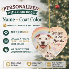 Load image into Gallery viewer, Pit Bull Dog Ornament - Forever In Our Hearts Design - Personalized with Name-Christmas Ornament-Christmas,Personalize Artwork,Pit Bull-2