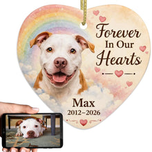 Load image into Gallery viewer, Pit Bull Dog Ornament - Forever In Our Hearts Design - Personalized with Name-Christmas Ornament-Christmas,Personalize Artwork,Pit Bull-1