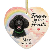 Load image into Gallery viewer, Poodle Dog Ornament - Forever In Our Hearts Design - Personalized with Name-Christmas Ornament-Christmas,Personalize Artwork,Poodle-4