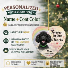 Load image into Gallery viewer, Poodle Dog Ornament - Forever In Our Hearts Design - Personalized with Name-Christmas Ornament-Christmas,Personalize Artwork,Poodle-2