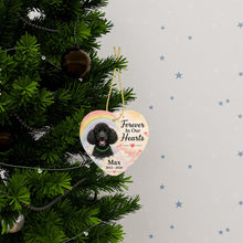 Load image into Gallery viewer, Poodle Dog Ornament - Forever In Our Hearts Design - Personalized with Name-Christmas Ornament-Christmas,Personalize Artwork,Poodle-3