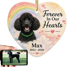 Load image into Gallery viewer, Poodle Dog Ornament - Forever In Our Hearts Design - Personalized with Name-Christmas Ornament-Christmas,Personalize Artwork,Poodle-1