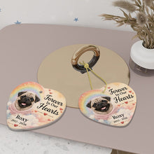 Load image into Gallery viewer, Pug Dog Ornament - Forever In Our Hearts Design - Personalized with Name-Christmas Ornament-Christmas,Personalize Artwork,Pug-6