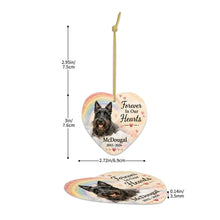 Load image into Gallery viewer, Scottie Dog Ornament - Forever In Our Hearts Design - Personalized with Name-Christmas Ornament-Christmas,Personalize Artwork,Scottish Terrier-5