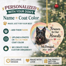 Load image into Gallery viewer, Scottie Dog Ornament - Forever In Our Hearts Design - Personalized with Name-Christmas Ornament-Christmas,Personalize Artwork,Scottish Terrier-2