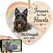 Load image into Gallery viewer, Scottie Dog Ornament - Forever In Our Hearts Design - Personalized with Name-Christmas Ornament-Christmas,Personalize Artwork,Scottish Terrier-1