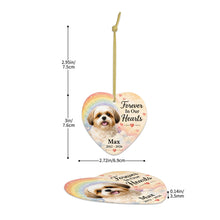 Load image into Gallery viewer, Shih Tzu Dog Ornament - Forever In Our Hearts Design - Personalized with Name-Christmas Ornament-Christmas,Personalize Artwork,Shih Tzu-5