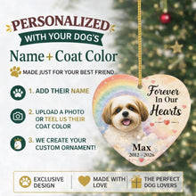 Load image into Gallery viewer, Shih Tzu Dog Ornament - Forever In Our Hearts Design - Personalized with Name-Christmas Ornament-Christmas,Personalize Artwork,Shih Tzu-2