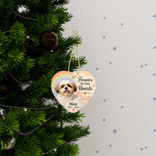 Load image into Gallery viewer, Shih Tzu Dog Ornament - Forever In Our Hearts Design - Personalized with Name-Christmas Ornament-Christmas,Personalize Artwork,Shih Tzu-3