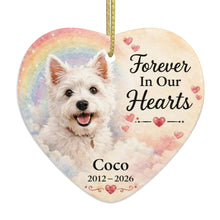 Load image into Gallery viewer, Westie Dog Ornament - Forever In Our Hearts Design - Personalized with Name-Christmas Ornament-Christmas,Personalize Artwork,West Highland Terrier-4